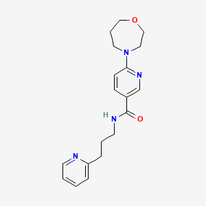 molecular formula C19H24N4O2 B4923241 6-(1,4-oxazepan-4-yl)-N-[3-(2-pyridinyl)propyl]nicotinamide 