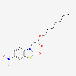 molecular formula C16H20N2O5S B4923247 heptyl (6-nitro-2-oxo-1,3-benzothiazol-3(2H)-yl)acetate 