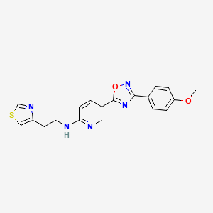 molecular formula C19H17N5O2S B4923255 5-[3-(4-methoxyphenyl)-1,2,4-oxadiazol-5-yl]-N-[2-(1,3-thiazol-4-yl)ethyl]-2-pyridinamine 