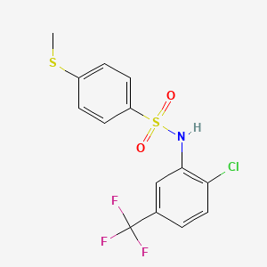 molecular formula C14H11ClF3NO2S2 B4923283 N-[2-chloro-5-(trifluoromethyl)phenyl]-4-(methylthio)benzenesulfonamide 
