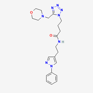 molecular formula C21H28N8O2 B4923312 4-[5-(4-morpholinylmethyl)-1H-tetrazol-1-yl]-N-[2-(1-phenyl-1H-pyrazol-4-yl)ethyl]butanamide 