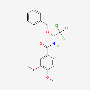 molecular formula C18H18Cl3NO4 B4923350 N-[1-(benzyloxy)-2,2,2-trichloroethyl]-3,4-dimethoxybenzamide 