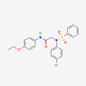 molecular formula C22H21BrN2O4S B4923403 N~2~-(4-bromophenyl)-N~1~-(4-ethoxyphenyl)-N~2~-(phenylsulfonyl)glycinamide 