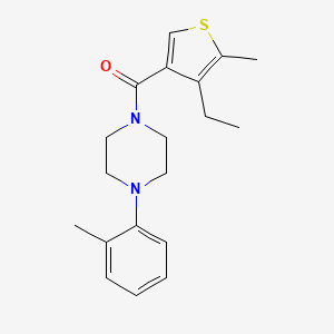 molecular formula C19H24N2OS B4923414 1-[(4-ethyl-5-methyl-3-thienyl)carbonyl]-4-(2-methylphenyl)piperazine 
