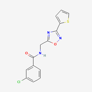 molecular formula C14H10ClN3O2S B4923434 3-chloro-N-{[3-(2-thienyl)-1,2,4-oxadiazol-5-yl]methyl}benzamide 