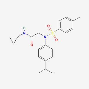molecular formula C21H26N2O3S B4923440 N~1~-cyclopropyl-N~2~-(4-isopropylphenyl)-N~2~-[(4-methylphenyl)sulfonyl]glycinamide 