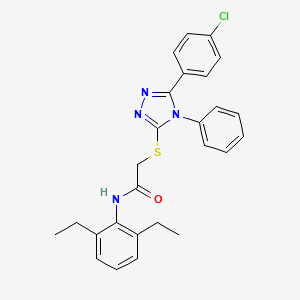 2-{[5-(4-chlorophenyl)-4-phenyl-4H-1,2,4-triazol-3-yl]thio}-N-(2,6-diethylphenyl)acetamide