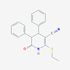 molecular formula C20H18N2OS B492345 2-(Ethylsulfanyl)-6-oxo-4,5-diphenyl-1,4,5,6-tetrahydro-3-pyridinecarbonitrile 