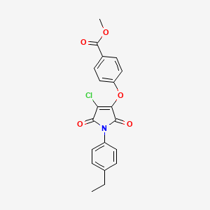 molecular formula C20H16ClNO5 B4923450 methyl 4-{[4-chloro-1-(4-ethylphenyl)-2,5-dioxo-2,5-dihydro-1H-pyrrol-3-yl]oxy}benzoate 