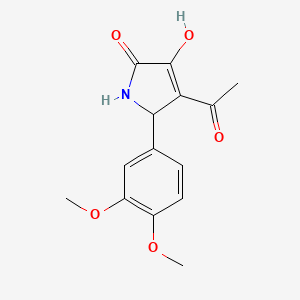 molecular formula C14H15NO5 B4923458 4-acetyl-5-(3,4-dimethoxyphenyl)-3-hydroxy-1,5-dihydro-2H-pyrrol-2-one 