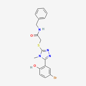 molecular formula C18H17BrN4O2S B4923495 N-benzyl-2-{[5-(5-bromo-2-hydroxyphenyl)-4-methyl-4H-1,2,4-triazol-3-yl]thio}acetamide 