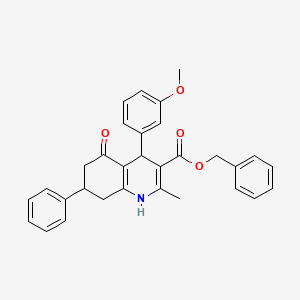 molecular formula C31H29NO4 B4923517 benzyl 4-(3-methoxyphenyl)-2-methyl-5-oxo-7-phenyl-1,4,5,6,7,8-hexahydro-3-quinolinecarboxylate 