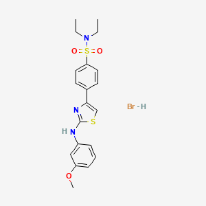 molecular formula C20H24BrN3O3S2 B4923523 N,N-diethyl-4-{2-[(3-methoxyphenyl)amino]-1,3-thiazol-4-yl}benzenesulfonamide hydrobromide 