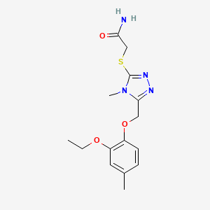 molecular formula C15H20N4O3S B4923597 2-({5-[(2-ethoxy-4-methylphenoxy)methyl]-4-methyl-4H-1,2,4-triazol-3-yl}thio)acetamide 