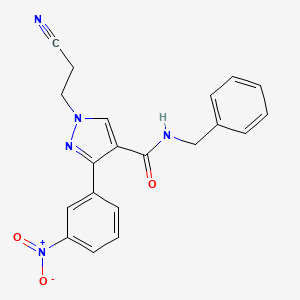 N-benzyl-1-(2-cyanoethyl)-3-(3-nitrophenyl)-1H-pyrazole-4-carboxamide