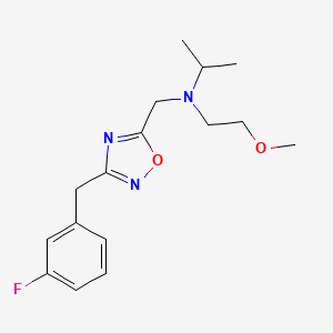 molecular formula C16H22FN3O2 B4923626 N-{[3-(3-fluorobenzyl)-1,2,4-oxadiazol-5-yl]methyl}-N-(2-methoxyethyl)-2-propanamine 