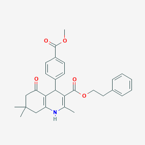 2-phenylethyl 4-[4-(methoxycarbonyl)phenyl]-2,7,7-trimethyl-5-oxo-1,4,5,6,7,8-hexahydro-3-quinolinecarboxylate