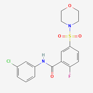 molecular formula C17H16ClFN2O4S B4923648 N-(3-chlorophenyl)-2-fluoro-5-(4-morpholinylsulfonyl)benzamide 