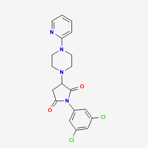 molecular formula C19H18Cl2N4O2 B4923658 1-(3,5-dichlorophenyl)-3-[4-(2-pyridinyl)-1-piperazinyl]-2,5-pyrrolidinedione 