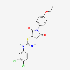molecular formula C20H19Cl2N3O3S B4923663 1-(4-ethoxyphenyl)-2,5-dioxo-3-pyrrolidinyl N'-(3,4-dichlorophenyl)-N-methylimidothiocarbamate 