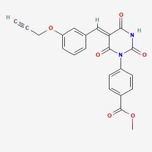 molecular formula C22H16N2O6 B4923665 methyl 4-[2,4,6-trioxo-5-[3-(2-propyn-1-yloxy)benzylidene]tetrahydro-1(2H)-pyrimidinyl]benzoate 