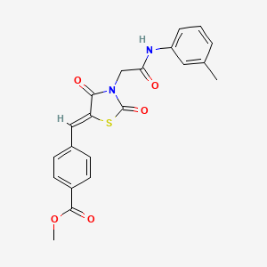 molecular formula C21H18N2O5S B4923672 methyl 4-[(3-{2-[(3-methylphenyl)amino]-2-oxoethyl}-2,4-dioxo-1,3-thiazolidin-5-ylidene)methyl]benzoate 