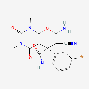 molecular formula C17H12BrN5O4 B4923676 7'-amino-5-bromo-1',3'-dimethyl-2,2',4'-trioxo-1,1',2,2',3',4'-hexahydrospiro[indole-3,5'-pyrano[2,3-d]pyrimidine]-6'-carbonitrile 