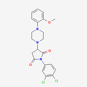 molecular formula C21H21Cl2N3O3 B4923680 1-(3,4-dichlorophenyl)-3-[4-(2-methoxyphenyl)-1-piperazinyl]-2,5-pyrrolidinedione 