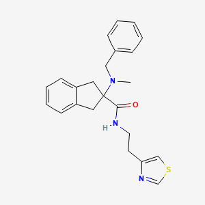 2-[benzyl(methyl)amino]-N-[2-(1,3-thiazol-4-yl)ethyl]-2-indanecarboxamide