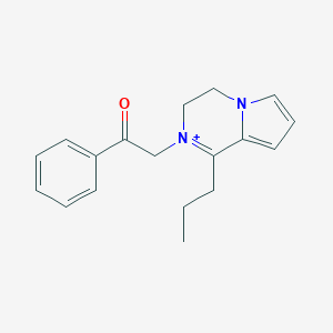 molecular formula C18H21N2O+ B492370 2-(2-Oxo-2-phenylethyl)-1-propyl-3,4-dihydropyrrolo[1,2-a]pyrazin-2-ium 