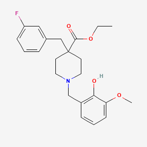 molecular formula C23H28FNO4 B4923704 ethyl 4-(3-fluorobenzyl)-1-(2-hydroxy-3-methoxybenzyl)-4-piperidinecarboxylate 