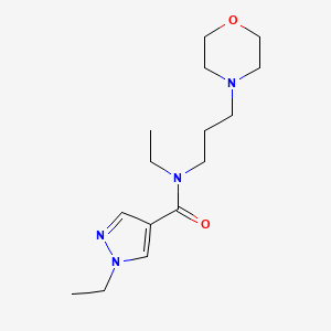 molecular formula C15H26N4O2 B4923730 N,1-diethyl-N-[3-(4-morpholinyl)propyl]-1H-pyrazole-4-carboxamide trifluoroacetate 