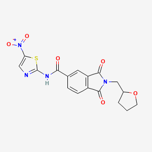 N-(5-nitro-1,3-thiazol-2-yl)-1,3-dioxo-2-(tetrahydro-2-furanylmethyl)-5-isoindolinecarboxamide