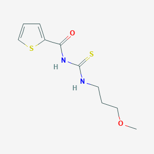 molecular formula C10H14N2O2S2 B4923758 N-{[(3-methoxypropyl)amino]carbonothioyl}-2-thiophenecarboxamide 