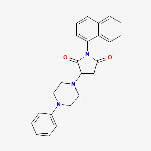 molecular formula C24H23N3O2 B4923788 1-(1-naphthyl)-3-(4-phenyl-1-piperazinyl)-2,5-pyrrolidinedione 