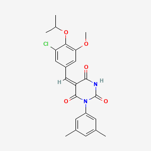 molecular formula C23H23ClN2O5 B4923804 5-(3-chloro-4-isopropoxy-5-methoxybenzylidene)-1-(3,5-dimethylphenyl)-2,4,6(1H,3H,5H)-pyrimidinetrione 