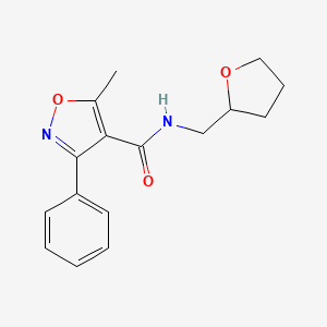 molecular formula C16H18N2O3 B4923816 5-methyl-3-phenyl-N-(tetrahydro-2-furanylmethyl)-4-isoxazolecarboxamide 