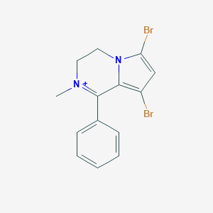 molecular formula C14H13Br2N2+ B492382 6,8-Dibromo-2-methyl-1-phenyl-3,4-dihydropyrrolo[1,2-a]pyrazin-2-ium 