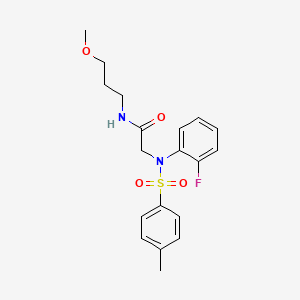 molecular formula C19H23FN2O4S B4923830 N~2~-(2-fluorophenyl)-N~1~-(3-methoxypropyl)-N~2~-[(4-methylphenyl)sulfonyl]glycinamide 