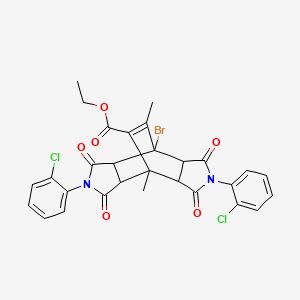 molecular formula C29H23BrCl2N2O6 B4923840 ethyl 7-bromo-4,10-bis(2-chlorophenyl)-1,14-dimethyl-3,5,9,11-tetraoxo-4,10-diazatetracyclo[5.5.2.0~2,6~.0~8,12~]tetradec-13-ene-13-carboxylate 
