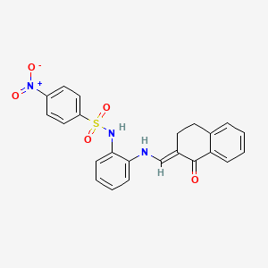 molecular formula C23H19N3O5S B4923841 4-nitro-N-(2-{[(1-oxo-3,4-dihydro-2(1H)-naphthalenylidene)methyl]amino}phenyl)benzenesulfonamide 