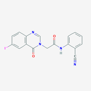 molecular formula C17H11IN4O2 B492385 N-(2-cyanophenyl)-2-(6-iodo-4-oxo-3(4H)-quinazolinyl)acetamide 