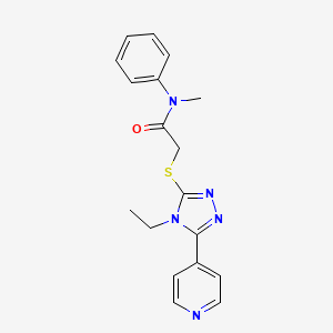 2-{[4-ethyl-5-(4-pyridinyl)-4H-1,2,4-triazol-3-yl]thio}-N-methyl-N-phenylacetamide