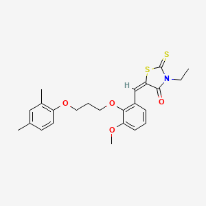 molecular formula C24H27NO4S2 B4923861 5-{2-[3-(2,4-dimethylphenoxy)propoxy]-3-methoxybenzylidene}-3-ethyl-2-thioxo-1,3-thiazolidin-4-one 