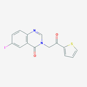 molecular formula C14H9IN2O2S B492388 6-iodo-3-[2-oxo-2-(2-thienyl)ethyl]-4(3H)-quinazolinone 