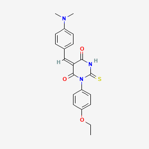 molecular formula C21H21N3O3S B4923894 5-[4-(dimethylamino)benzylidene]-1-(4-ethoxyphenyl)-2-thioxodihydro-4,6(1H,5H)-pyrimidinedione 