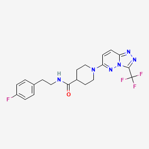 molecular formula C20H20F4N6O B4923905 N-[2-(4-fluorophenyl)ethyl]-1-[3-(trifluoromethyl)[1,2,4]triazolo[4,3-b]pyridazin-6-yl]-4-piperidinecarboxamide 