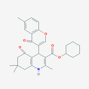 molecular formula C29H33NO5 B4923913 cyclohexyl 2,7,7-trimethyl-4-(6-methyl-4-oxo-4H-chromen-3-yl)-5-oxo-1,4,5,6,7,8-hexahydro-3-quinolinecarboxylate 