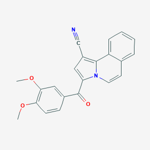 molecular formula C22H16N2O3 B492392 3-(3,4-Dimethoxybenzoyl)pyrrolo[2,1-a]isoquinoline-1-carbonitrile 