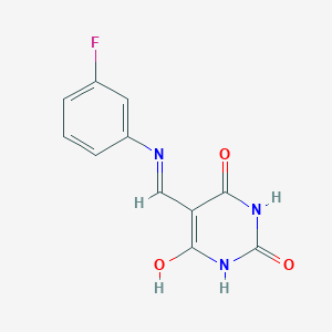 molecular formula C11H8FN3O3 B4923920 5-{[(3-fluorophenyl)amino]methylene}-2,4,6(1H,3H,5H)-pyrimidinetrione 
